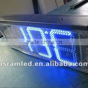 10" 88:88:88 Blue Outdoor LED Temperature Display/ Outdoor 10inch Red Time and Temperature Led Display thumbnail-1