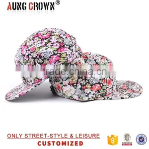 Custom Floral 5 Panel Hat Blank Wholesale thumbnail-4