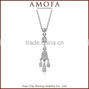 Fashion Light Weight Crystal Pendant Necklace thumbnail-1