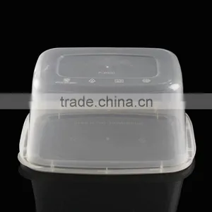 High Quality Plastic Food Container PP Box Flat Cover 2000ml thumbnail-3