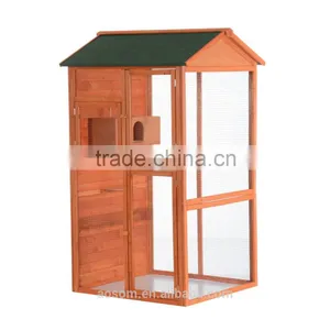 Pawhut 71" Large Vertical Outdoor Aviary Bird Cage - Golden Red thumbnail-2