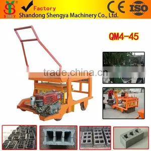 Block Machine Supplier QM4-45 Diesel Engine Movable Egg Laying Concrete Hollow Block Making Machine Price and Vedio thumbnail-1