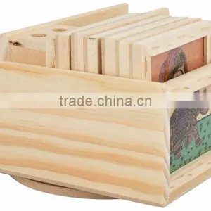 Rich Art And Craft Jaipur Rajasthan Wooden Handicraft Handmade Office Set of Pen Stand Tea Coaster thumbnail-2