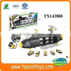 Military Submarine With Free Wheel Car & Plane Vehicles Toy thumbnail-1