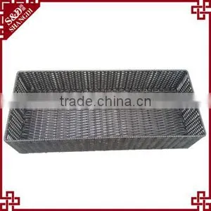 Hand Woven Plastic Rattan Shoes Basket for Hotel and Home Shoes Storage thumbnail-2