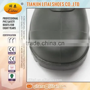 Green Black Cheap PVC Safety Rain Boots thumbnail-2