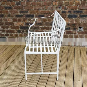 POWERLON Gothic Arch Garden Bench Cream With a Powder Coated Rust Effect thumbnail-3