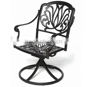 Antique Bronze Bar Rotating Single Cast Aluminum Swivel Chair thumbnail-1