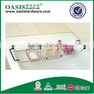 Functional Chrome Bathtub Caddy Bath Rack thumbnail-1