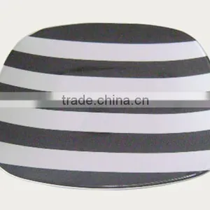 Striped Oblong Melamine Plate thumbnail-1