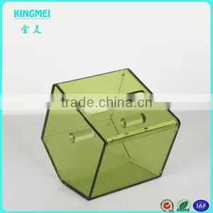 KINGMEI Hexagon Hang Acrylic Red Tissue Holder Box Cover Clear Plexiglass Tissue Box Wholesale thumbnail-4