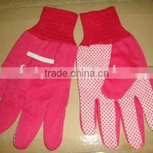 Red Color Pvc Dots Cotton Garden Glove thumbnail-1