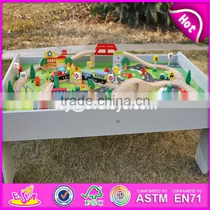 2017 New Design Educational Kids Activity Toys Wooden Train Table Set W04C070 thumbnail-4