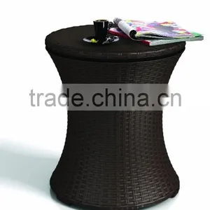 Patio Garden Adjustable Rattan Brown Pool Cooler Table thumbnail-3
