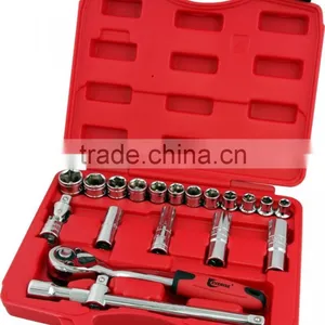 High Quality 20Pcs 1/2" Dr.Socket Wrench Set In Plastic Case thumbnail-1