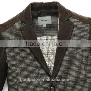 2016 New Design Slim Fit Blazer for Man Grid Business Suit 100% Wool Spring / Autumn Clothes thumbnail-6