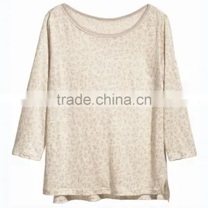 Hot Sell Lovely Boat Neck 3/4 Sleeve Custom Print t Shirts Manufacturers in China thumbnail-2