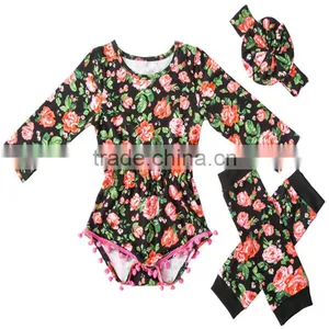2017 New Arrival Baby Girl Floral Printed 100%cotton Romper thumbnail-1