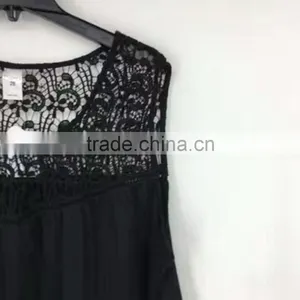 Yiwu Stock Apparel Women Cheap Price Black Lace T-shirt thumbnail-2