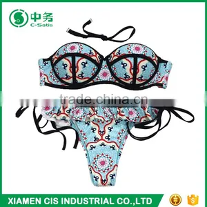2017 Latest Design Hot Sexy Swimwear Women Printed Bikini thumbnail-4