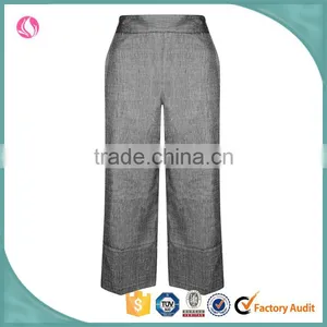 Ladies New Style Capri Wide Leg Formal Office Style Fashion Linen Dress Shirt Coat Pants thumbnail-1