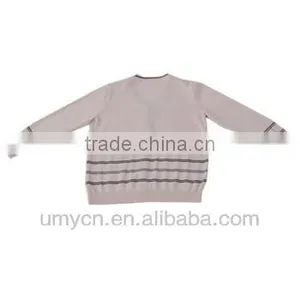 2014 V-neck Cotton Girl Stripes Cardigan Sweater thumbnail-2