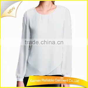 White Pure New Model Plain Chiffon Shirt thumbnail-1