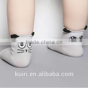 Free Shipping Kids Short 100% Cotton Socks Cute Baby Tube Socks thumbnail-2