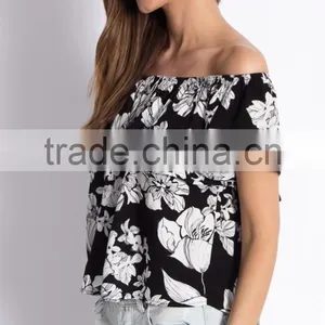 2015 Off the Shoulder Floral Print Women Tank Top,wholesale Women Sweet Sheer Tank Tops thumbnail-3