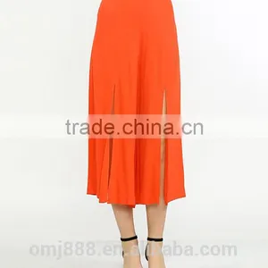 China Supplier Women Loose Front Slit Cotton Gaucho Pants thumbnail-1