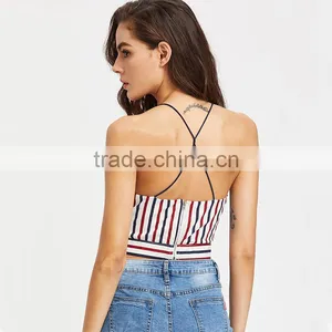Bownot and Stripe Tank Top, Ladies Fashion New Design Clothing 2017 thumbnail-2