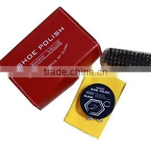 2015 Fashionable Red Square Leather Shoe Polish Set/Shoe Care Kit Factory thumbnail-1