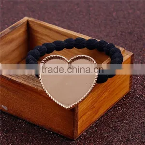 Zinc Based Alloy DIY Resin Mold For Jewelry Making Hair Ties Heart Gold Plated & Black thumbnail-3