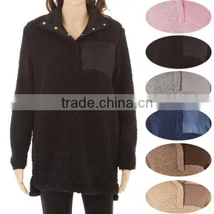 Wholesale Monogram Sherpa Fleece Woman Pullover Sweater thumbnail-4