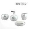 Abrasion Resistance 4 Pcs Round Shape White Polyresin Bathroom Set thumbnail-1