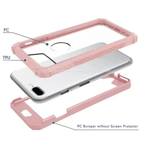 Shockproof Phone Case for IPhone 6 6S 7 Plus,PC+TPU 2-Layers Hybrid Full-Body Protect Cover thumbnail-2