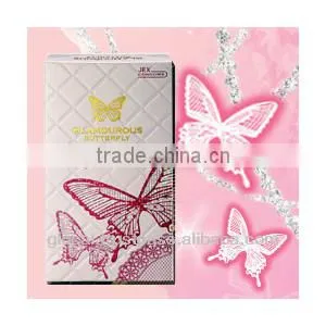 Japan Condom 'GLAMOUROUS BUTTERFLY DOT' --- Outside Top Jelly-coated --- 8p thumbnail-1