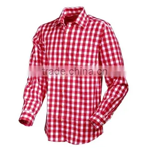 Fancy Check Mens Long Sleeves Shirts Formals Dress Shirts Business Shirts Button Downed Custom Labelled Dress Casual Shirts thumbnail-4