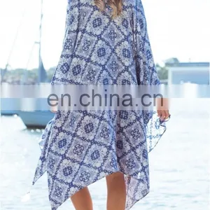 100% Rayon Women Printed Cardigans Sheer Soft Kimono Cardigan thumbnail-4