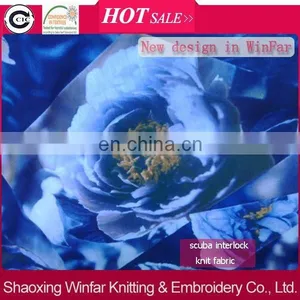 Shaoxing Winfar Textile Knitting DTY Polyester Digital Printed Scuba Jersey Fabric thumbnail-1