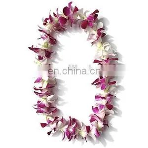 Carnival Party Orchid Hawaii Flower Necklace Lei HAI-0006 thumbnail-1