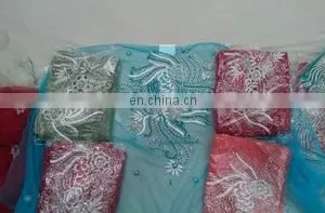 Hand Made Indian French Lace With Beaded and Stone 2015-2016 Fashion Blouse D.No.102 thumbnail-1