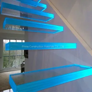 Indoor Frameless Glass Railing Steel Glass Floating Staircase Cost thumbnail-2