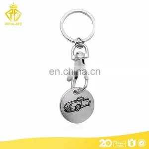Custom Sport Senior Trolly Coin Keychain in Shiny Nickel thumbnail-5