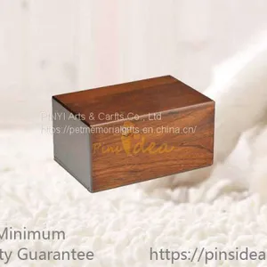 Antique Walnut Timber Wooden Traditional Aftercare Crematory Pet Cremation Ashes Urn thumbnail-1