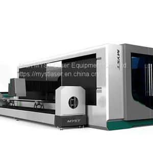 Fiber Laser Cutting Machine With Rotary Exchange Table and Cover MTF3015GR Custom Laser Cutting Machine Manufacturer thumbnail-1