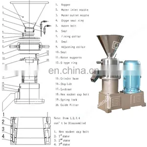 High Efficiency Nut Colloid Mill Cocoa Bean Grinding Production Line Peanut Butter Making Machine thumbnail-3