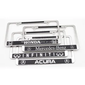 American Stainless Steel Carbon Fiber License Plate Frame U.S. Regulatory License Frame Metal Car License Plate Frame thumbnail-1