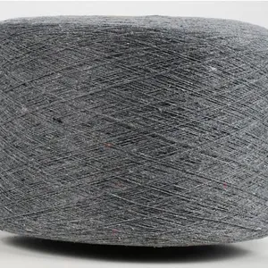 Keshu 70/30 Cotton/polyester Recycle Unwaxed Yarn Grey Color ne 6/1 for Weaving Fabric Knitting thumbnail-2