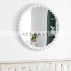 Customized Hot Sale Wood Wire Frame Wall Wooden Bead Frame Moon Mirror Home Decor thumbnail-1